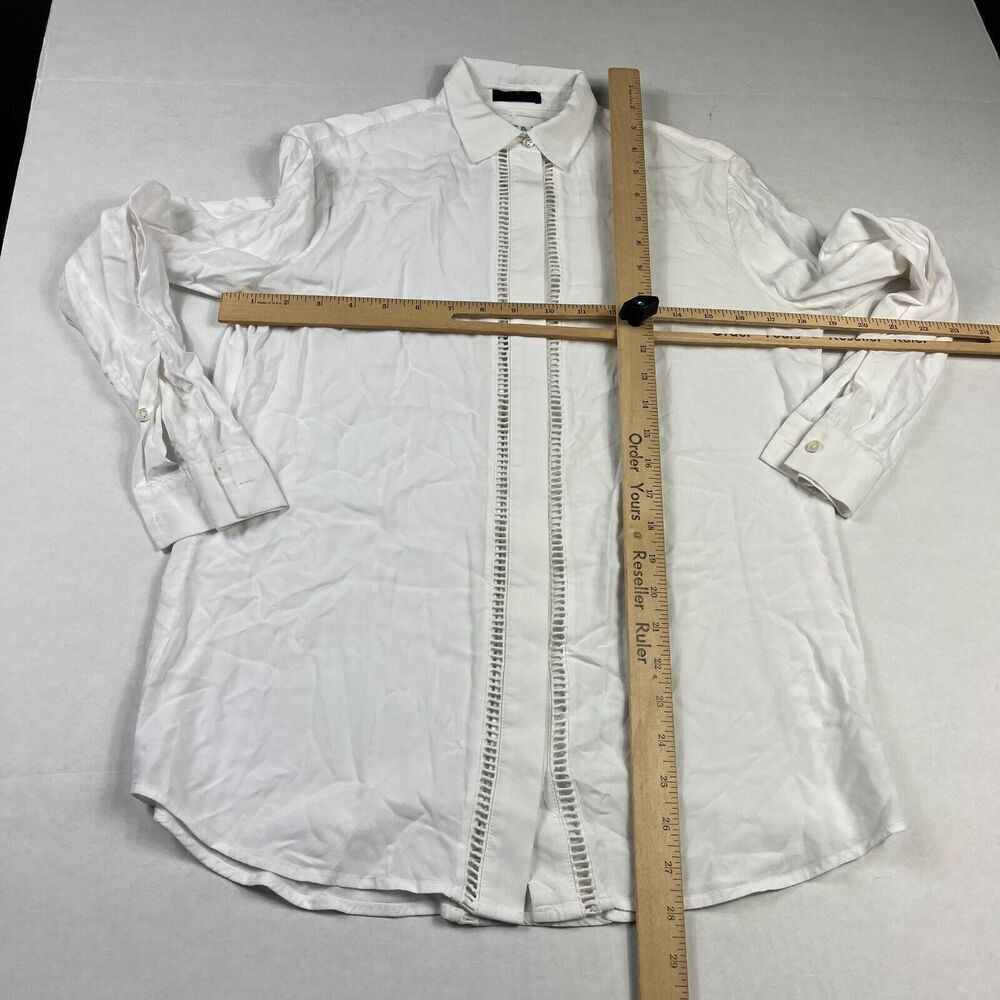 ATM Anthony Thomas Melillo Button Down Shirt White Long Sleeve Airy Top XS FLAW - Picture 5 of 11